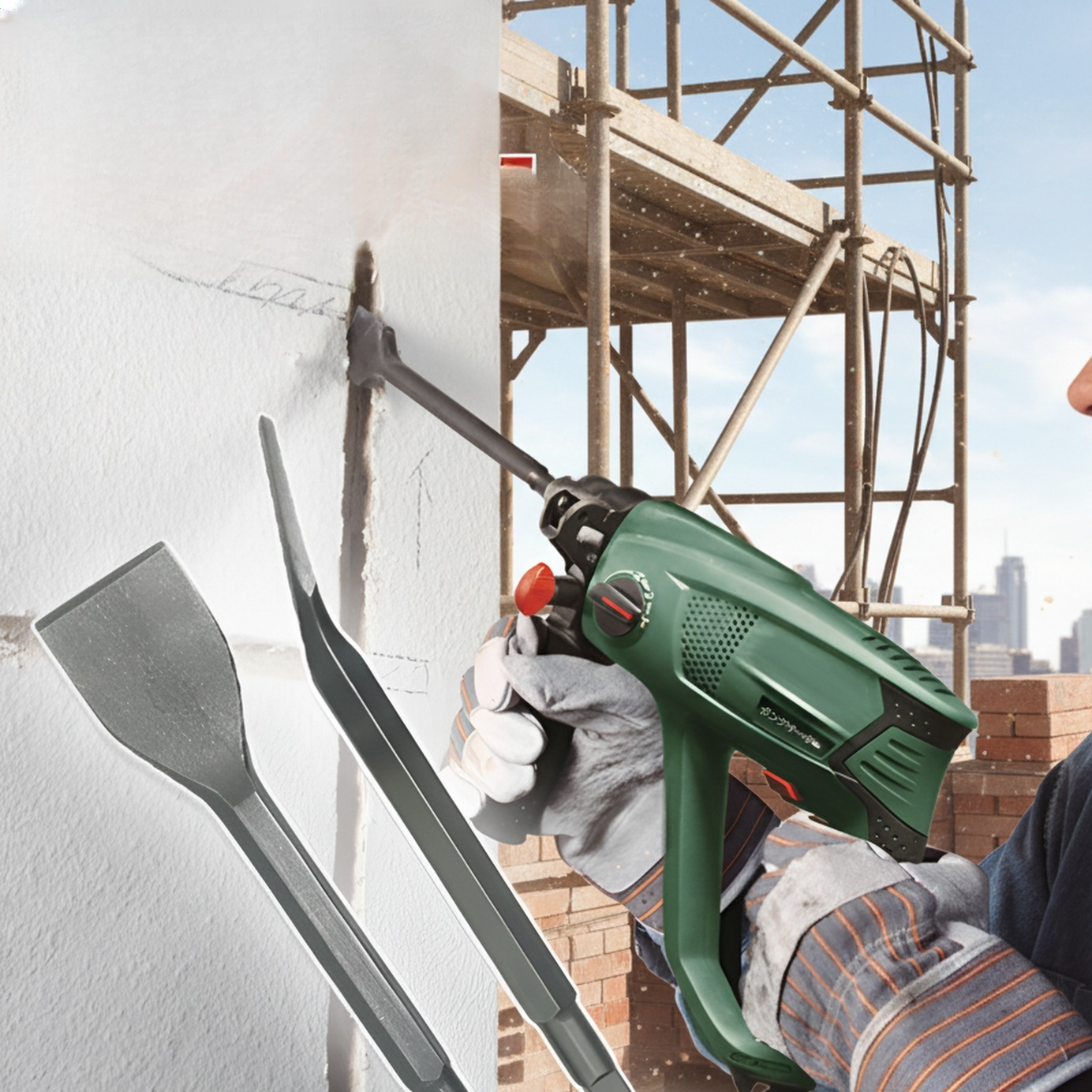 Marteau électrique à quatre trous avec arbre hexagonal