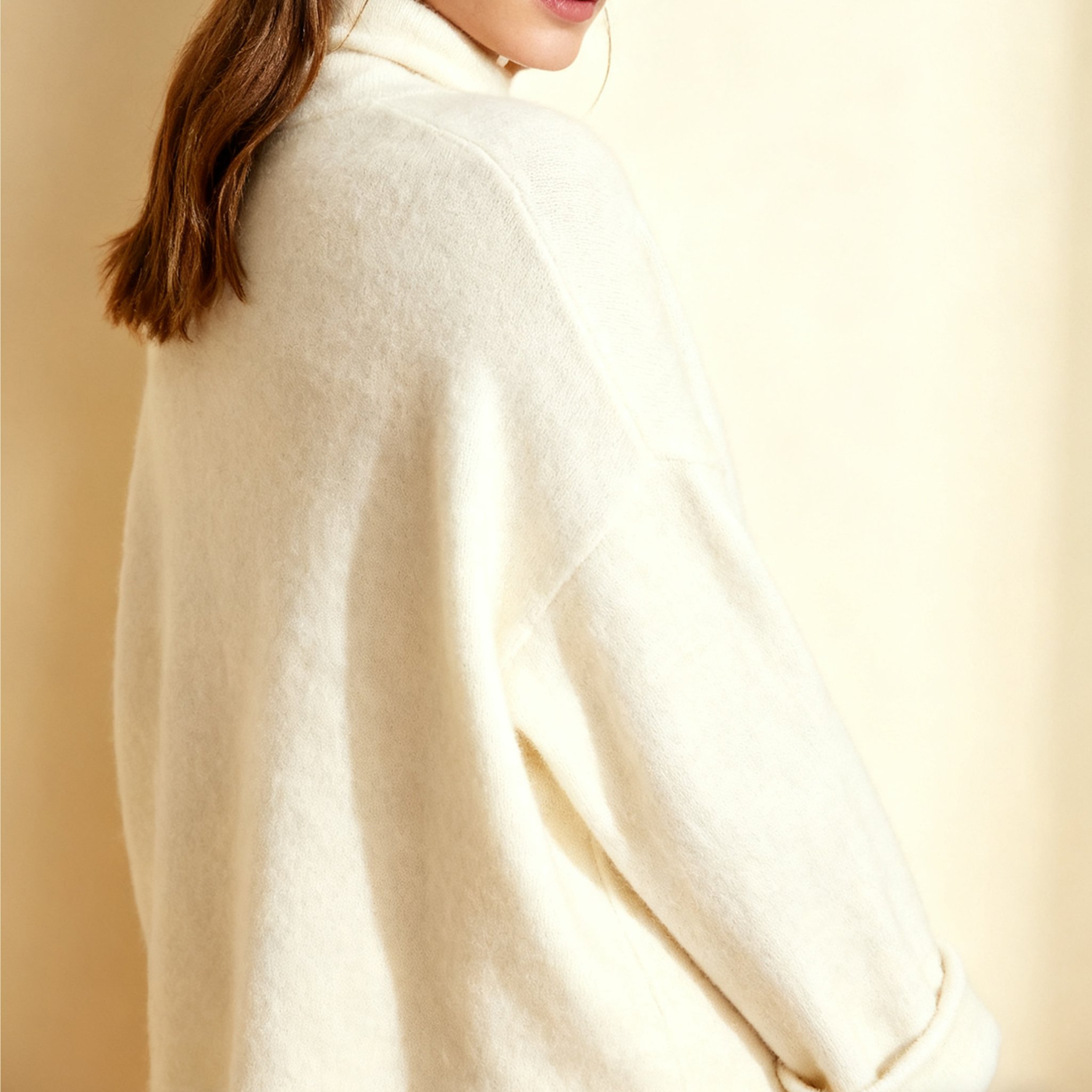 미색 니트 스웨터 전면 이미지