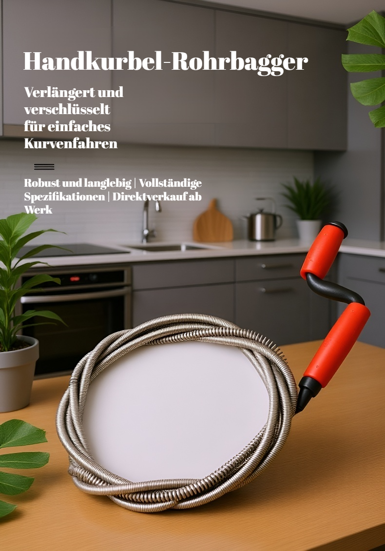 Handkurbel Rohrreinigungsgerät für Abfluss