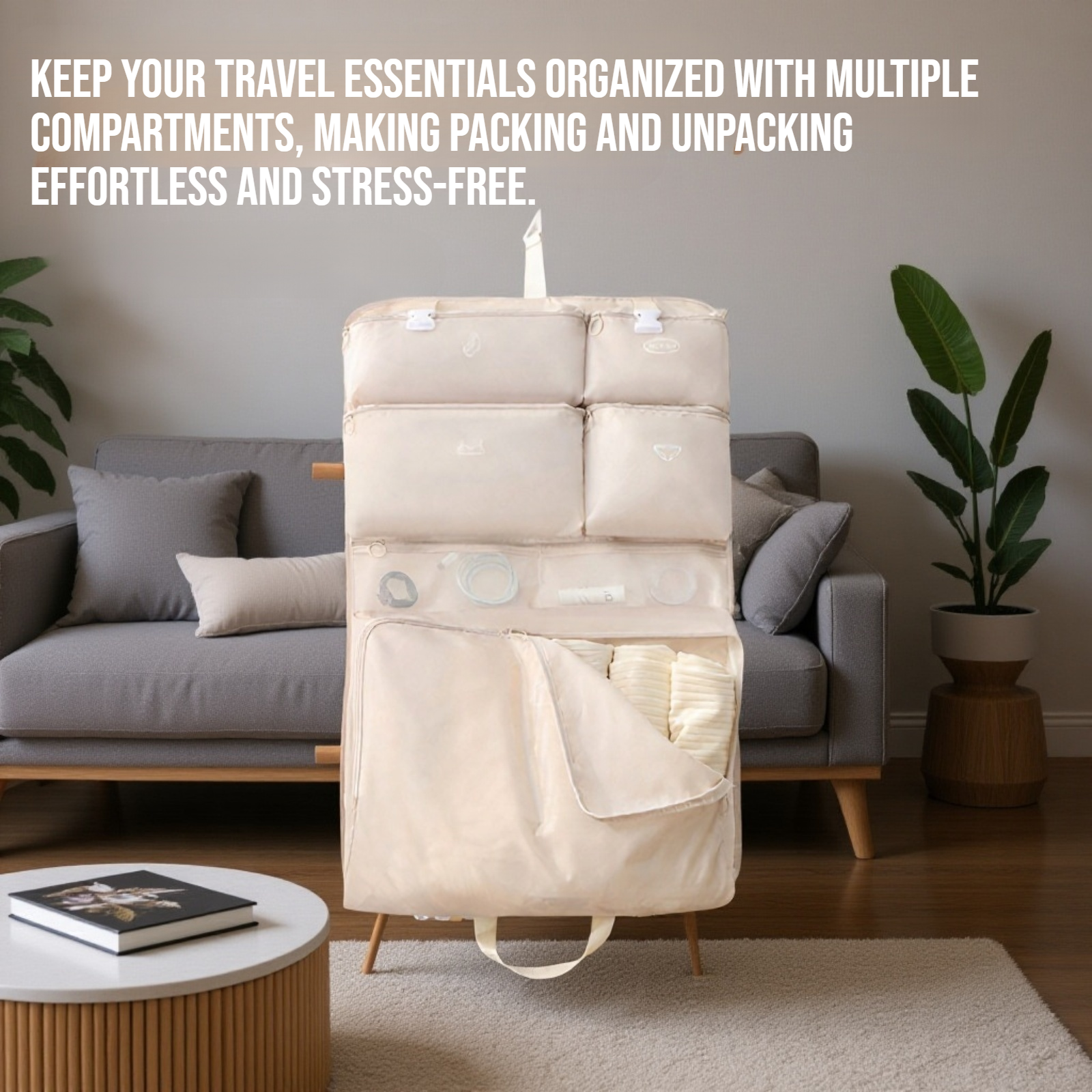 Travel clothing and toiletries storage bag