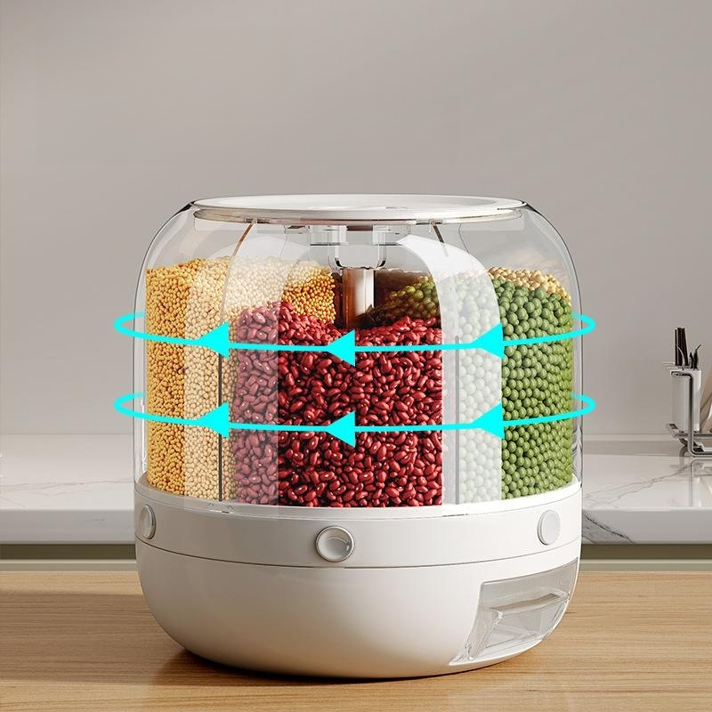 Rotatable Multi-Grain Rice Barrel, Pest-Proof and Sealed Rice Storage Container