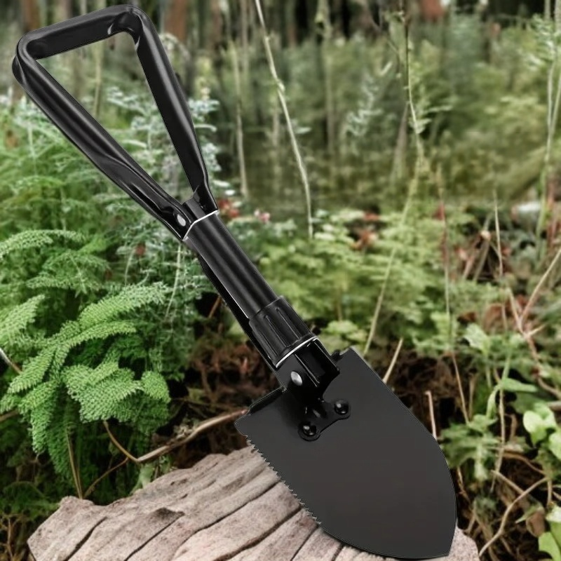 접이식 전술 생존 삽, 다기능 야외 도구, 비상 및 캠핑에 적합합니다