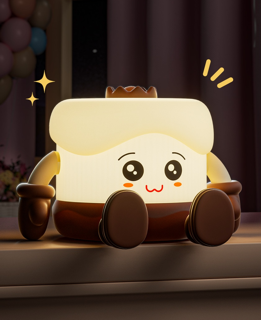 Lámpara de noche con diseño de pastel de cumpleaños