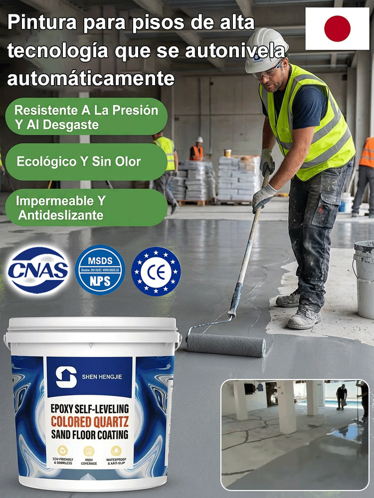 Pintura epoxi autonivelante al aceite para pisos, resistente al desgaste y antideslizante