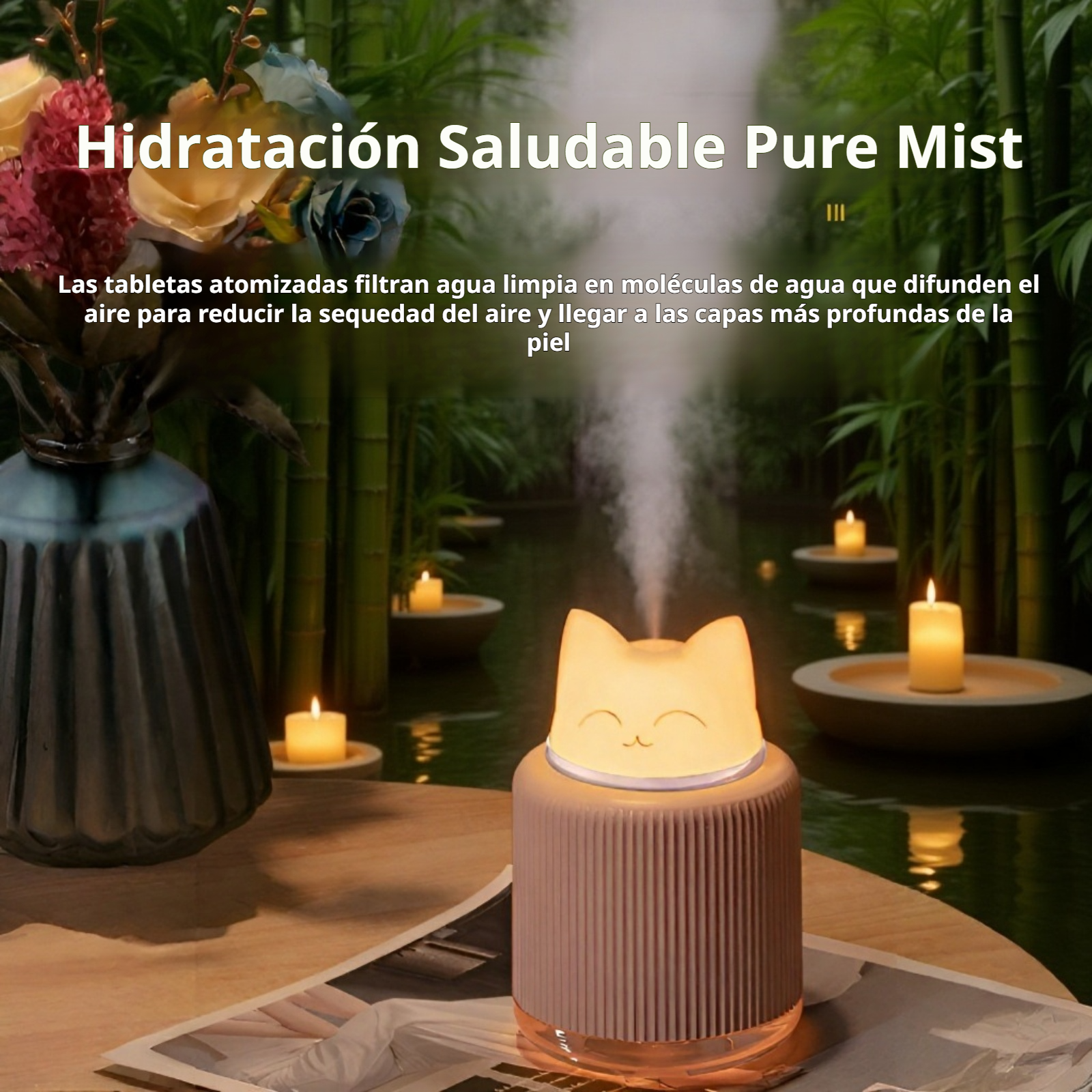 Humidificador mini con luz para mujeres embarazadas y bebés, portátil para el hogar