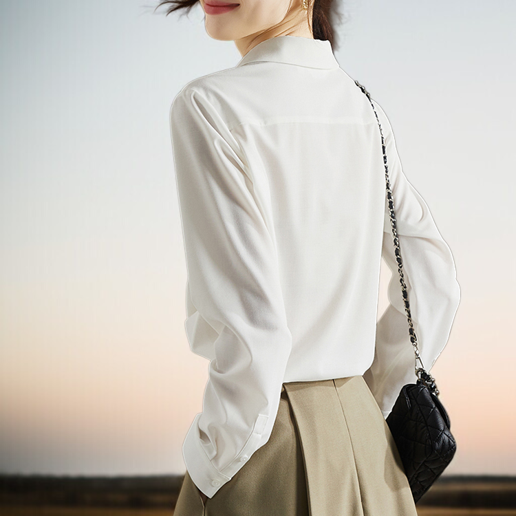 봄 한범 여 긴팔 셔츠 솔리드 이너 쉬폰 상의 봄 한범 긴팔 셔츠 이너 쉬폰 셔츠