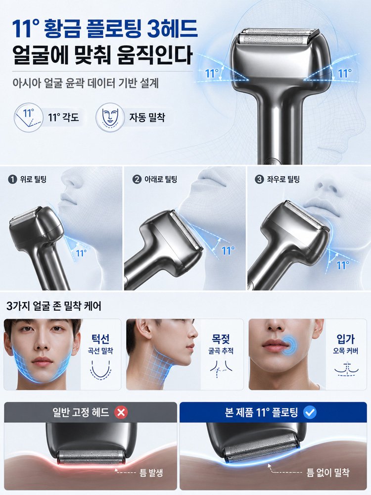 3D 플로팅 남성용 면도기