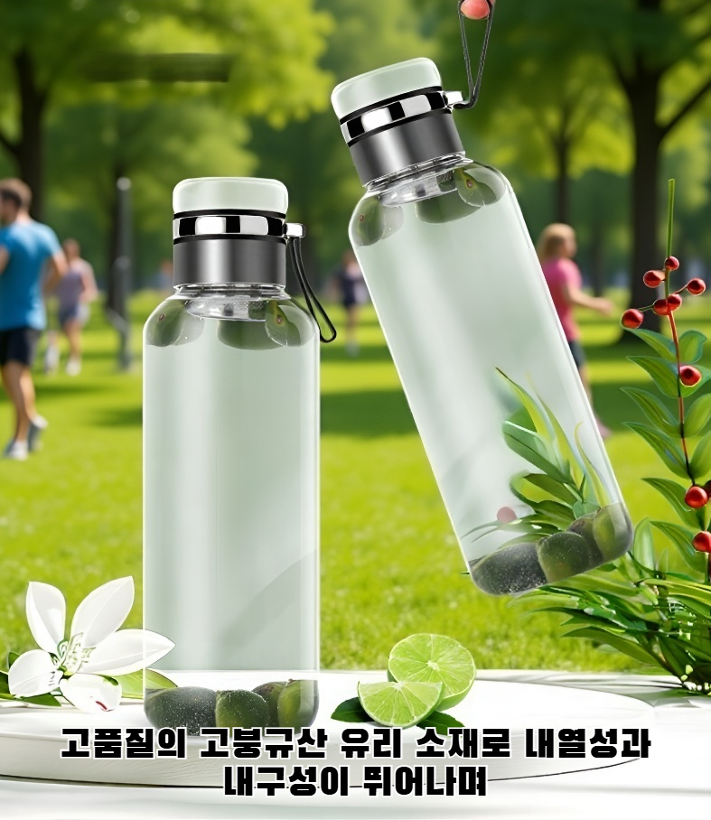 대용량 고붕규산 유리 물컵 정면 이미지