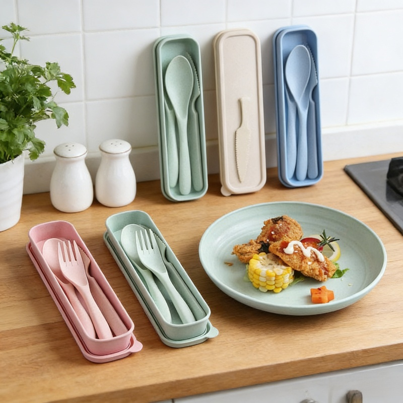 成人可擕式塑膠刀叉勺三件套
