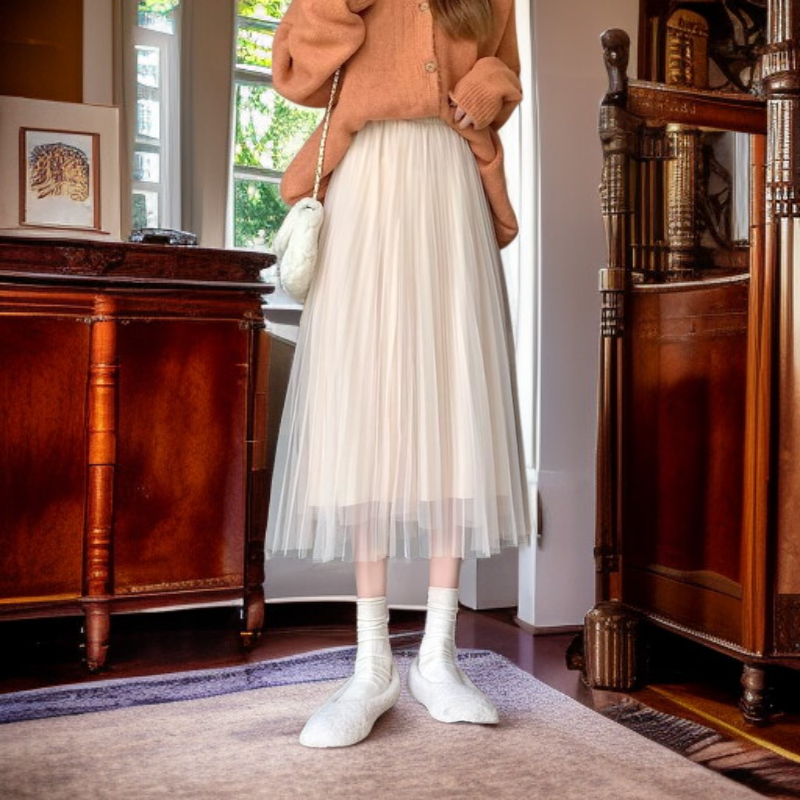 メッシュフレアスカート