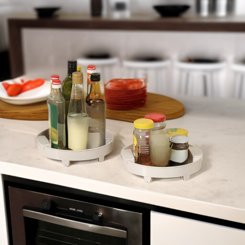 ชั้นวางเครื่องปรุงหมุนได้ 360 องศาแบบยืดหดได้ ผลิตในญี่ปุ่น สำหรับห้องครัว