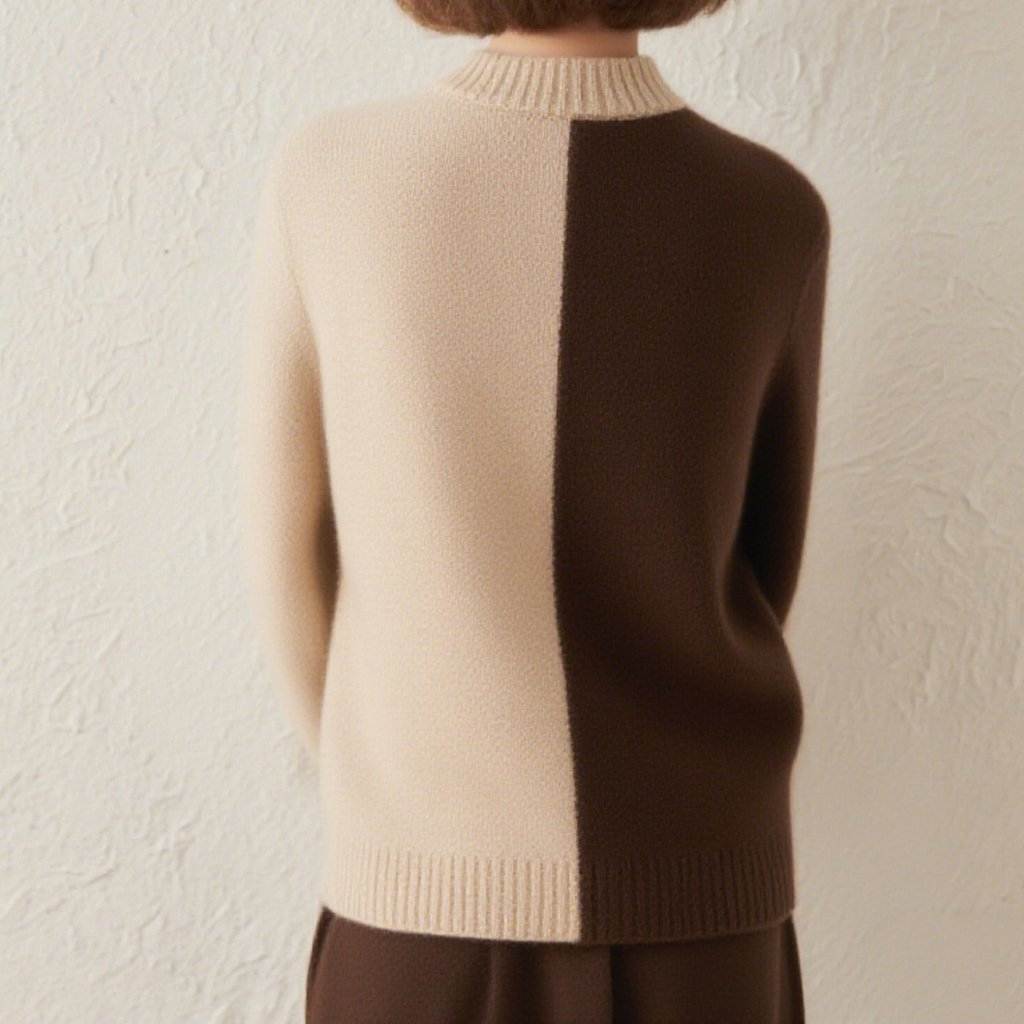 미카 컬러블록 여성 스웨터