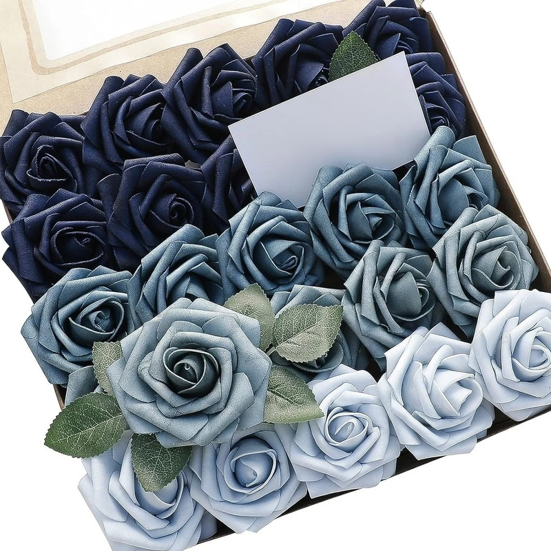 Simulation rose avec tige plus feuilles
