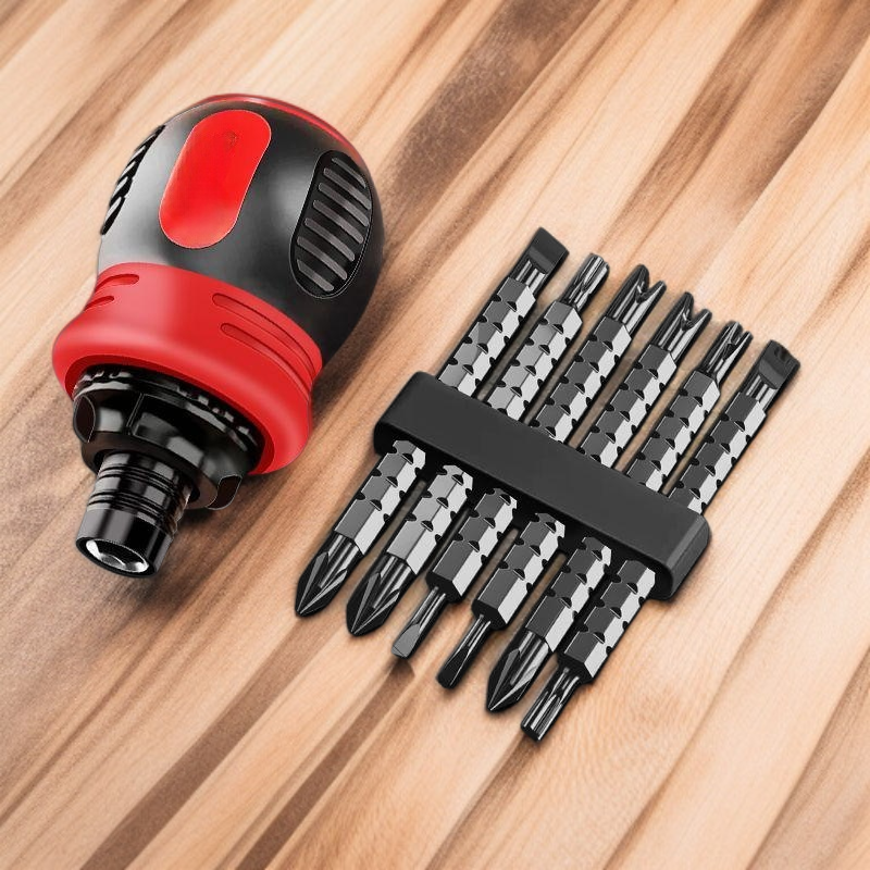 Destornillador flexible portátil y retráctil con punta doble magnética