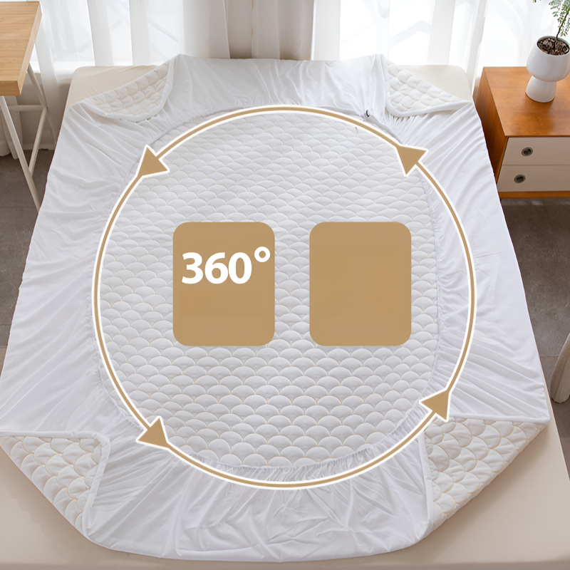 Pure Cotton Fitted Mattress Protector Non-slip Washed Cotton