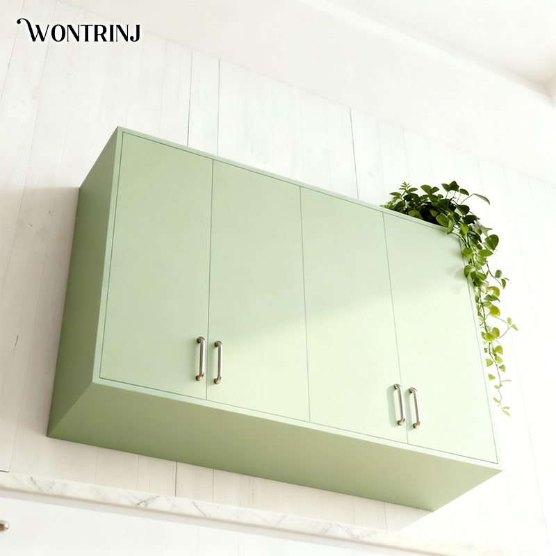 ตู้ติดผนังสีเขียวอ่อน