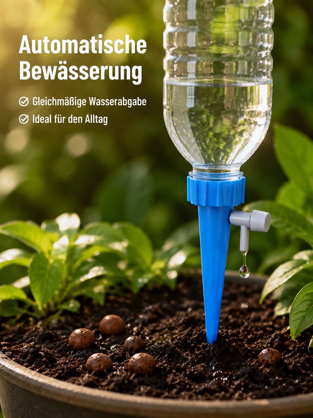 Automatischer Bewässerungsgerät für Pflanzen – Einstellbarer Tropfer und Tropfsystem