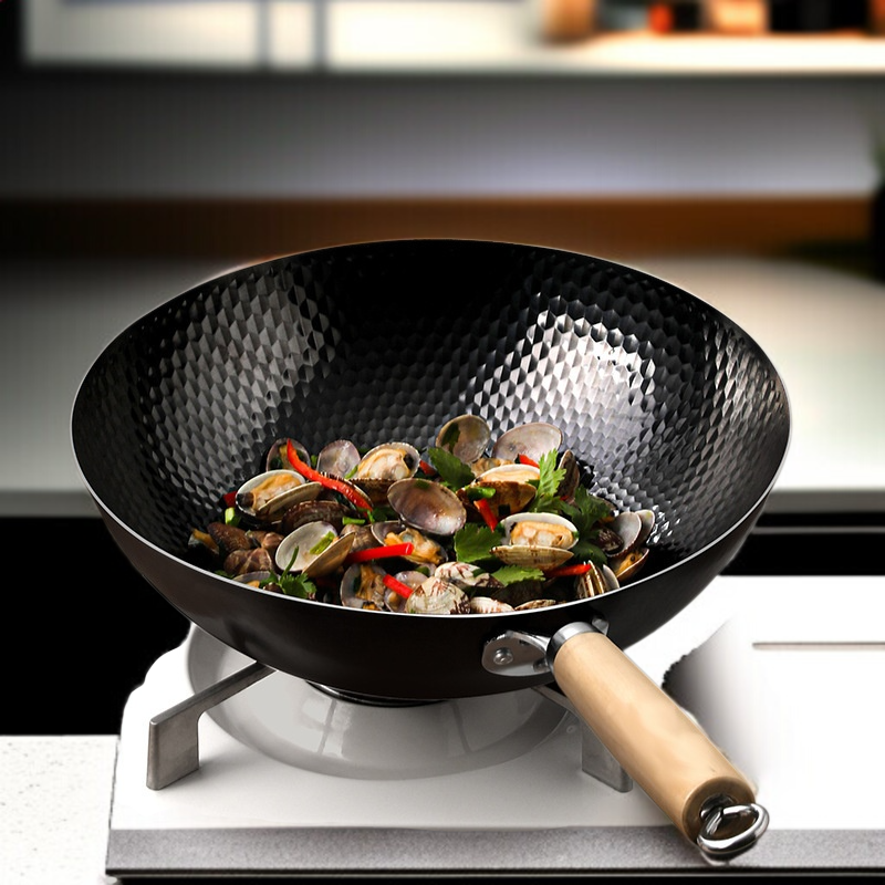 가정용 숙철 무코팅 볶음냄비 전통 가마냄비 무접착 후라이팬 후라이팬 무코팅 가마냄비 레인지