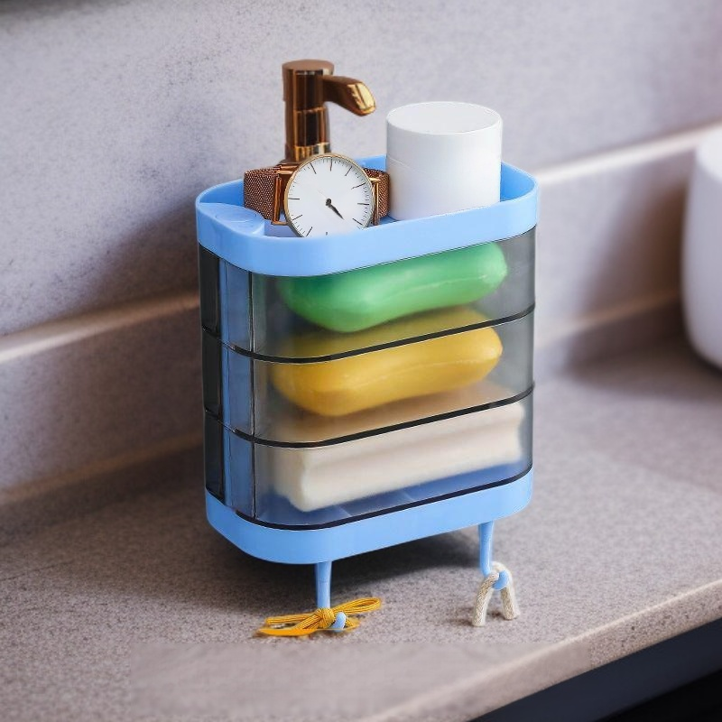 排水トレイ付き二層式ソープディッシュ