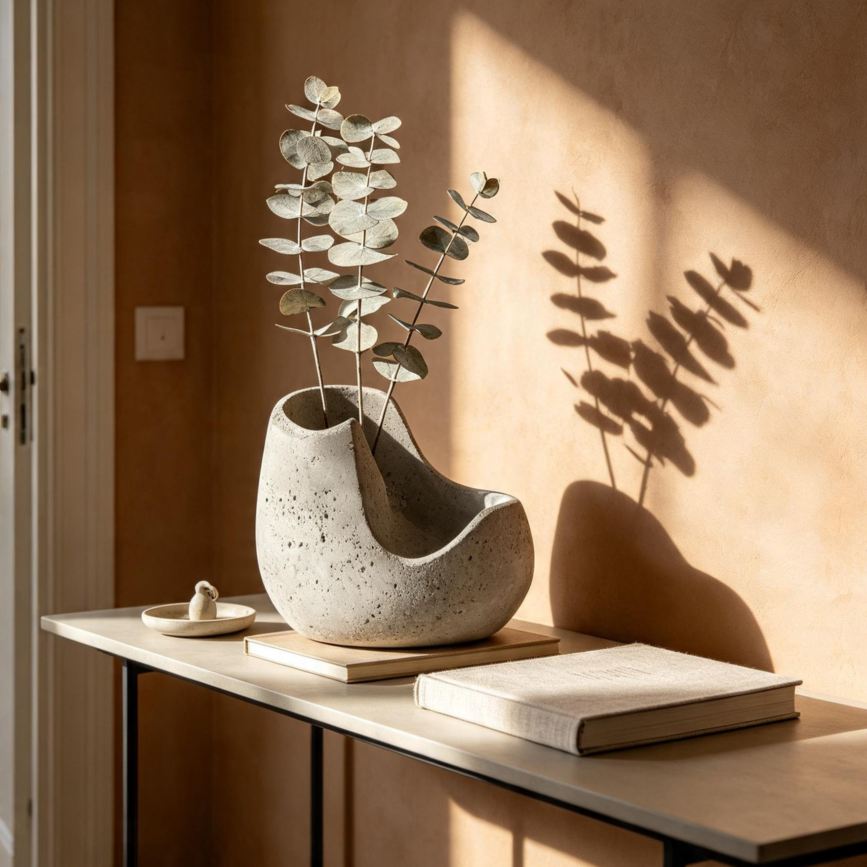 Contemporary black and white vase for home decor
