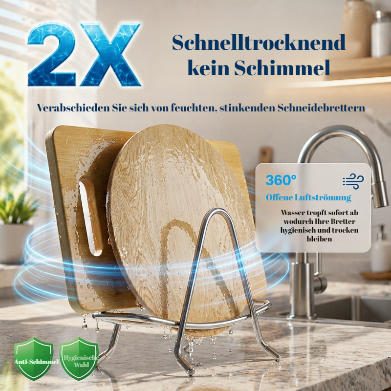 Multifunktionaler Schneidebrett- und Deckelhalter aus Edelstahl für die Küche