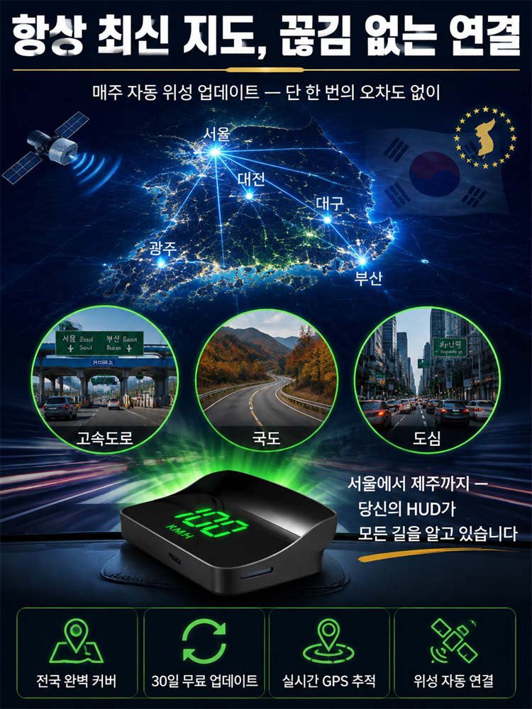 차량용 HUD 헤드업 디스플레이, 전차종 완벽 호환, 15일 무료체험!