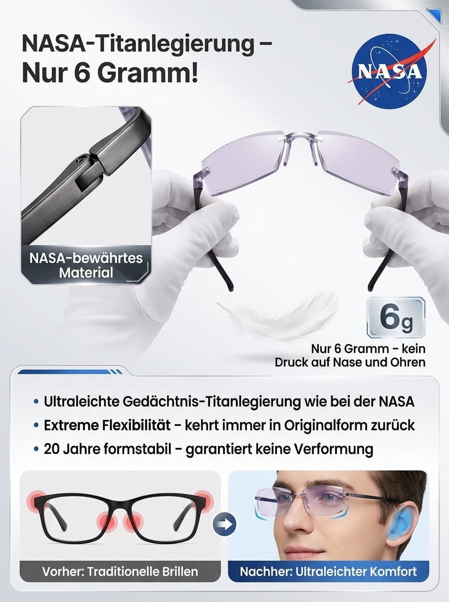 【Sehkraft zurück auf 20 Jahre】Intelligente Fokusveränderung Komfortable Lesebrille
