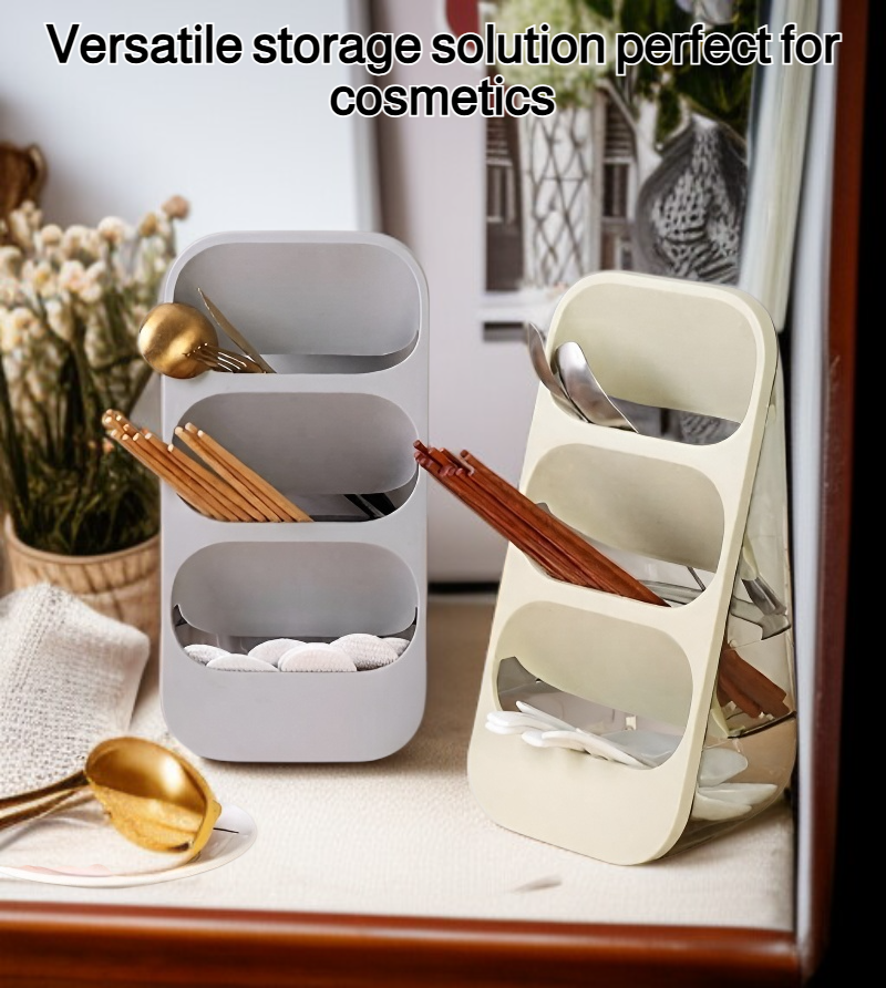 Multi-section storage box with three layers