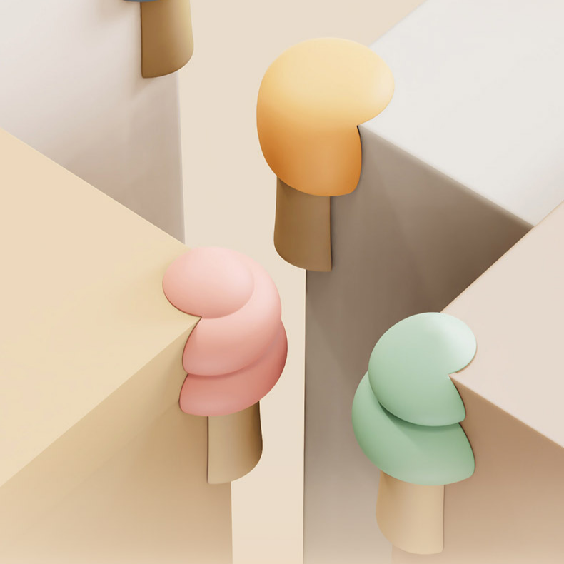 Paket pelindung omnidirectional untuk bayi, penutup lembut bergambar kartun. Pelindung sudut/tepi me