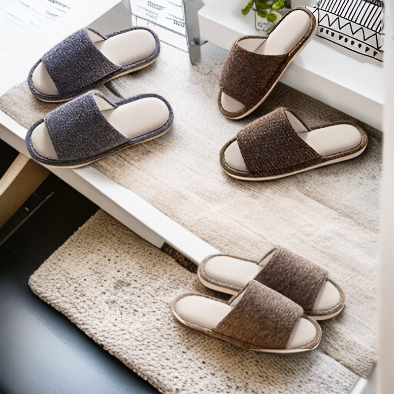 รองเท้าแตะคู่รักผ้าลินิน สำหรับแขก เหมาะสำหรับใช้ในบ้าน