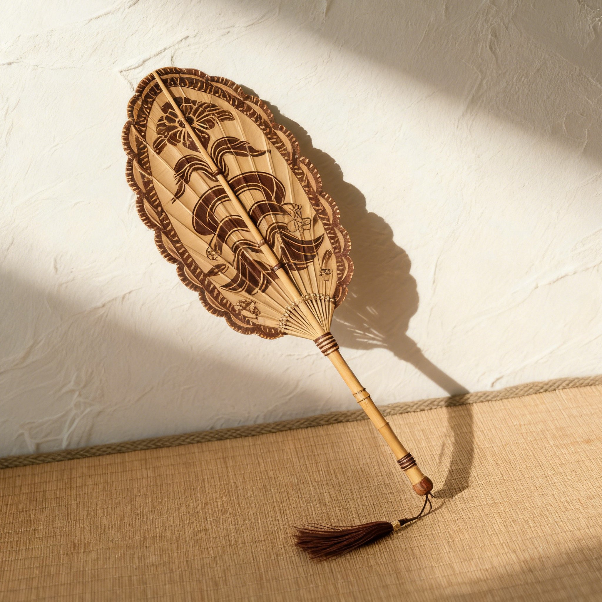 伝統竹編み扇子3点セットの全体写真