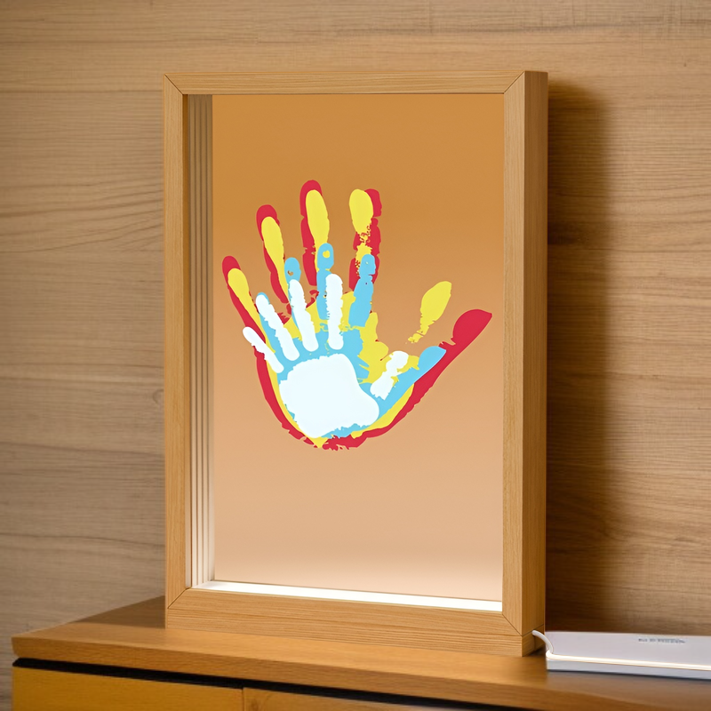 Transparentes Familien-Handabdruck-Fotorahmen-Set, DIY-Kunstdruck-Souvenir, DIY-Fotorahmen mit Handa