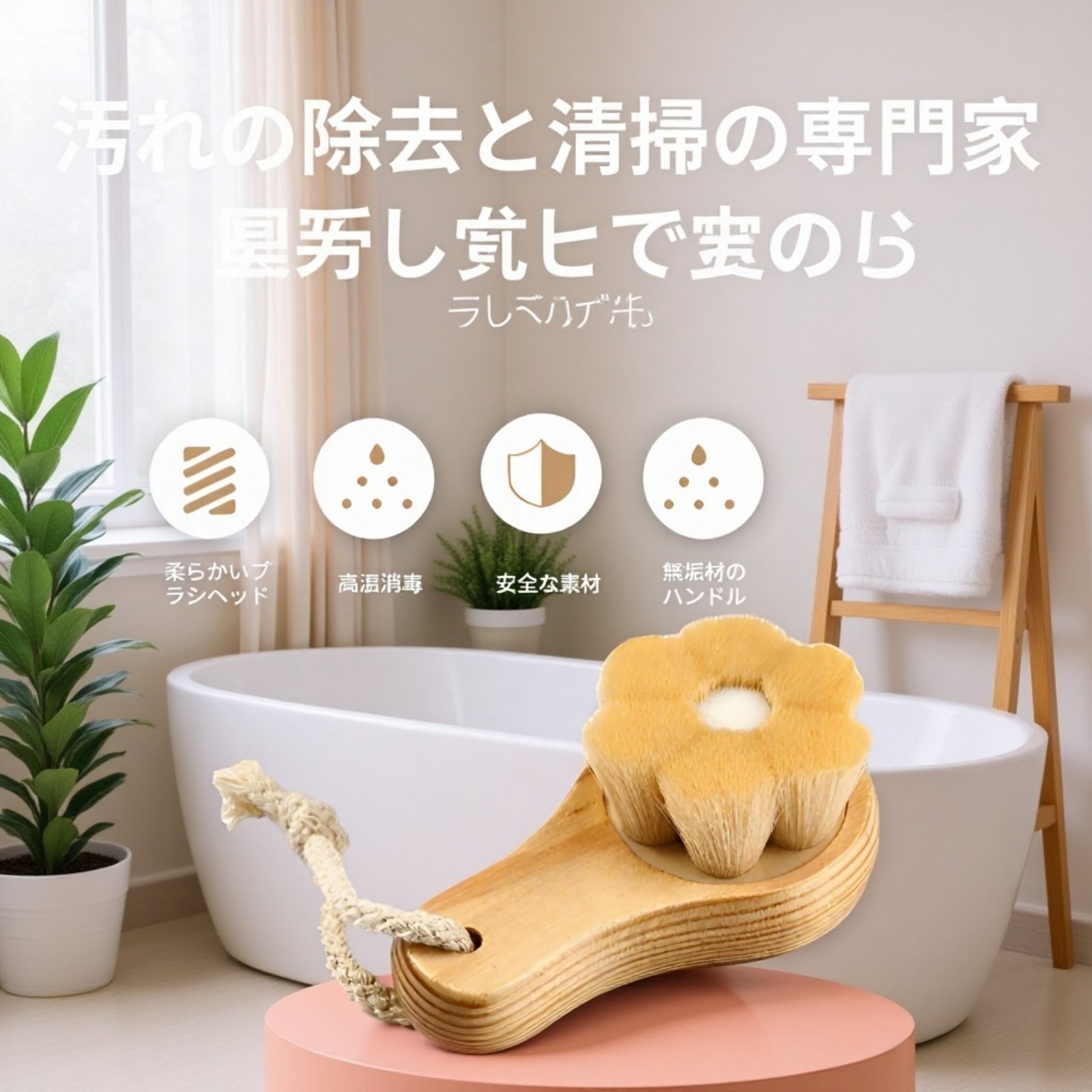 梅の花洗顔ブラシ　日本式ソフト毛フェイスブラシ