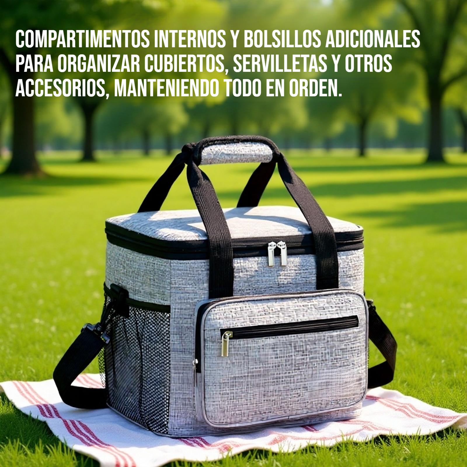 Bolsa para lonchera con aislamiento de gran capacidad vista frontal