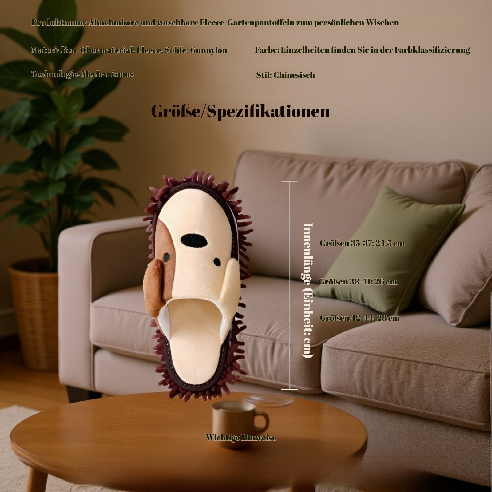 Küchen-Hausschuhe zum Wischen 