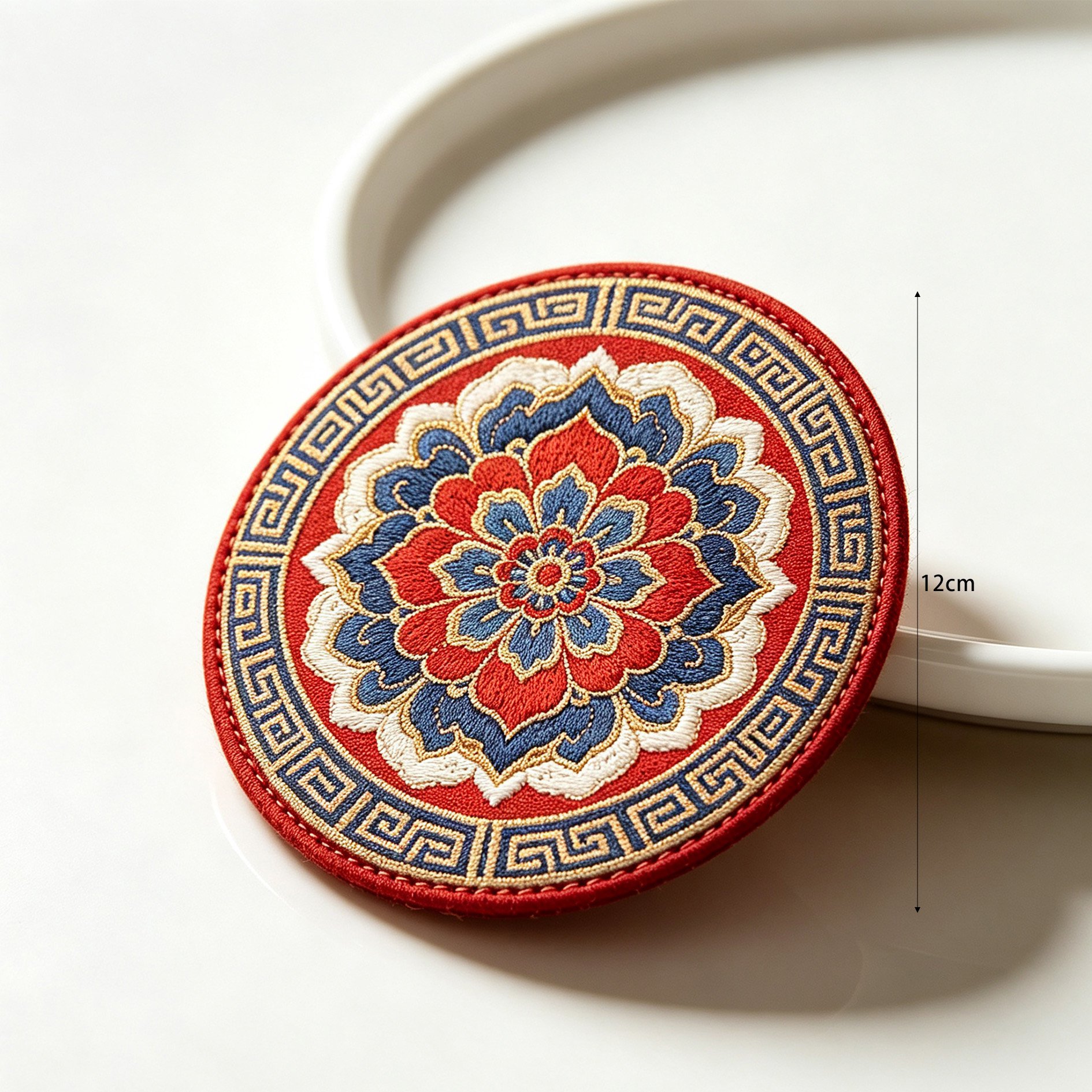 Shu brocade coasters arranged with tea set