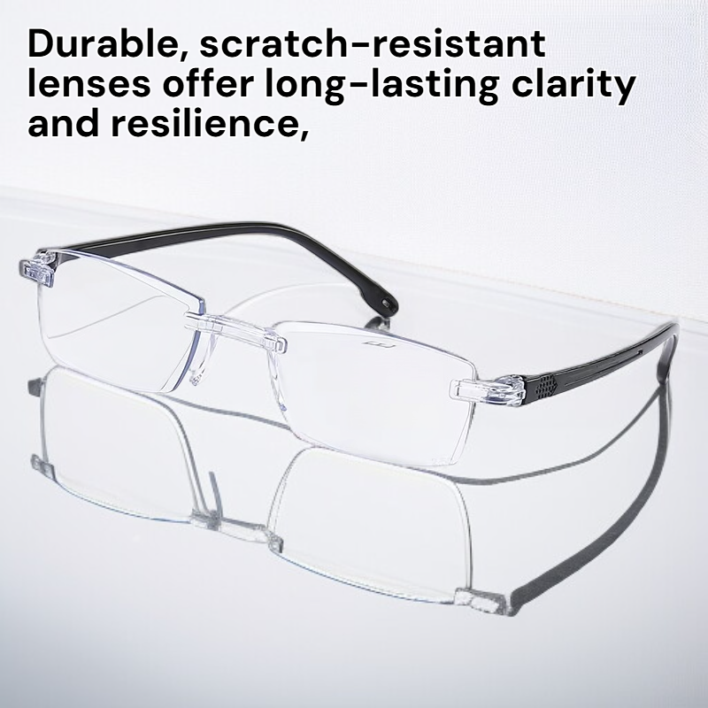 Unisex High-Definition Frameless Blue Light Blocking Reading Glasses