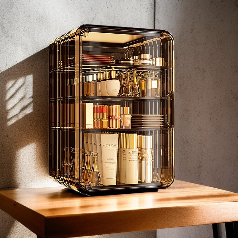 Acrylic Desktop Cosmetic Storage Box with Drawers for Masks and Lipsticks