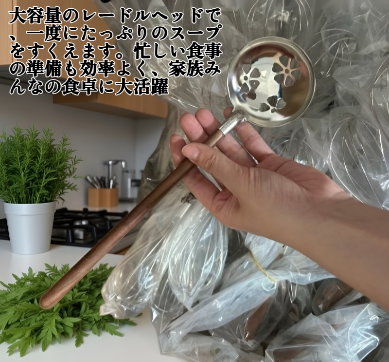 304ステンレススチール製スープレードル全体画像