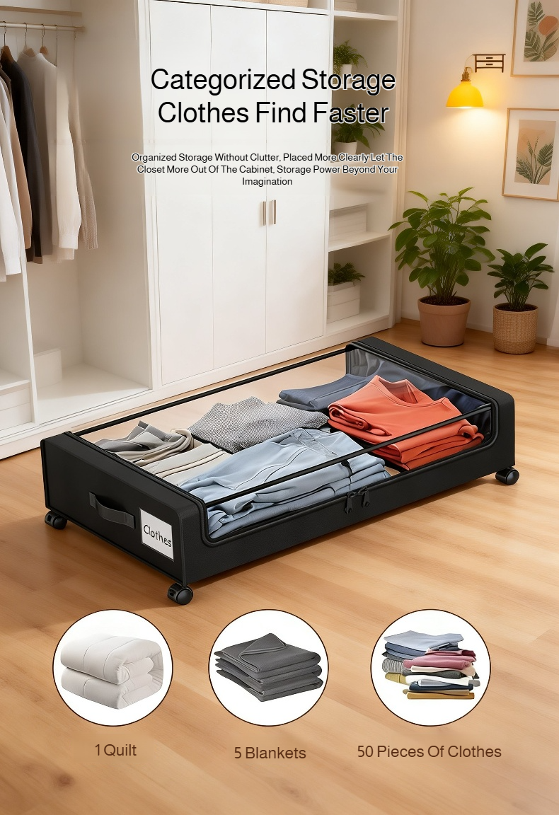 Dustproof lid keeping items clean under bed
