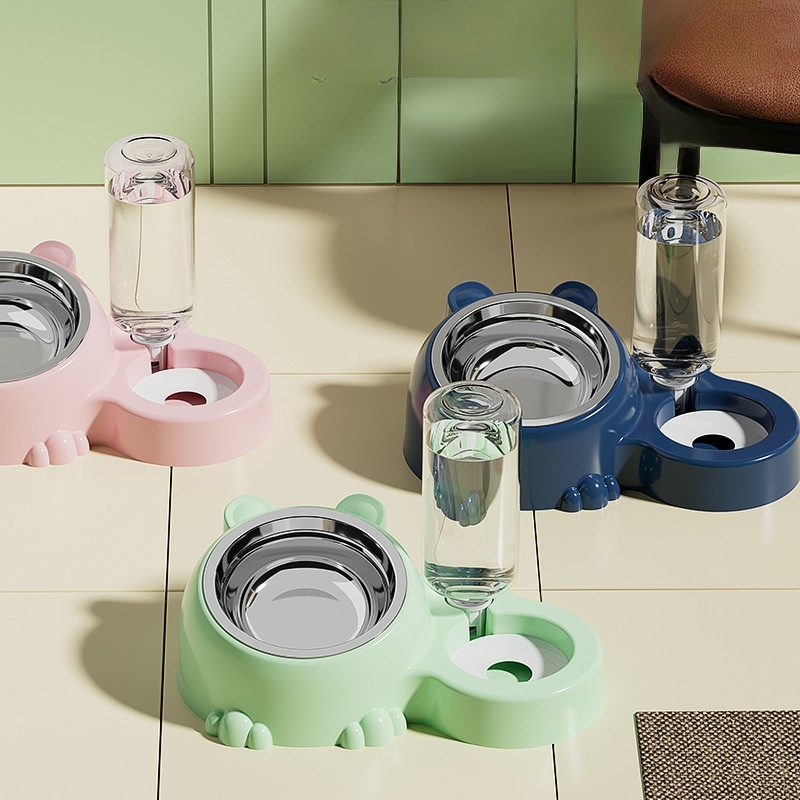 狗碗狗盆貓碗雙碗寵物飲水貓碗泰迪藍貓狗狗食盆貓糧