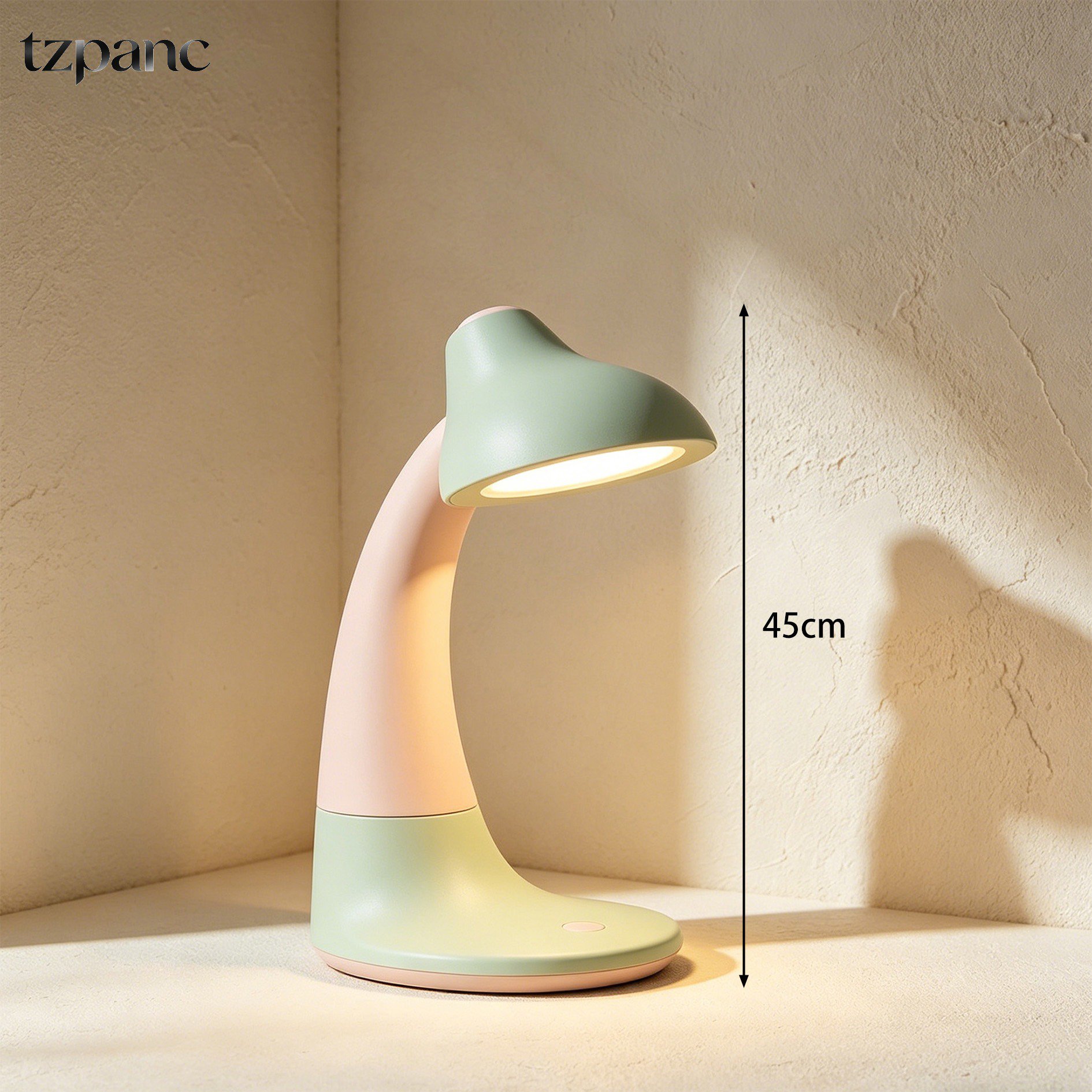LED gooseneck lamp on a study table