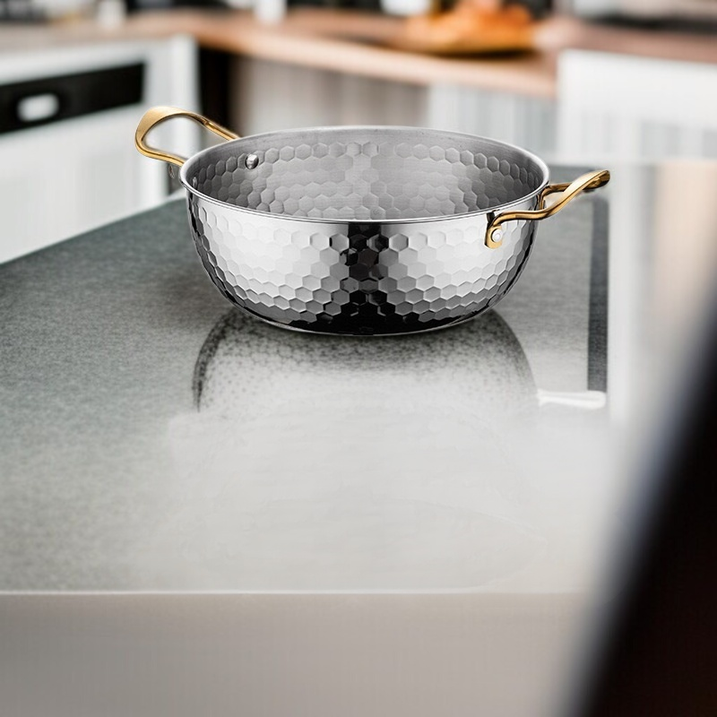 Goldenes Suppentopf-Set für Induktionsherd (inklusive Bratpfanne)