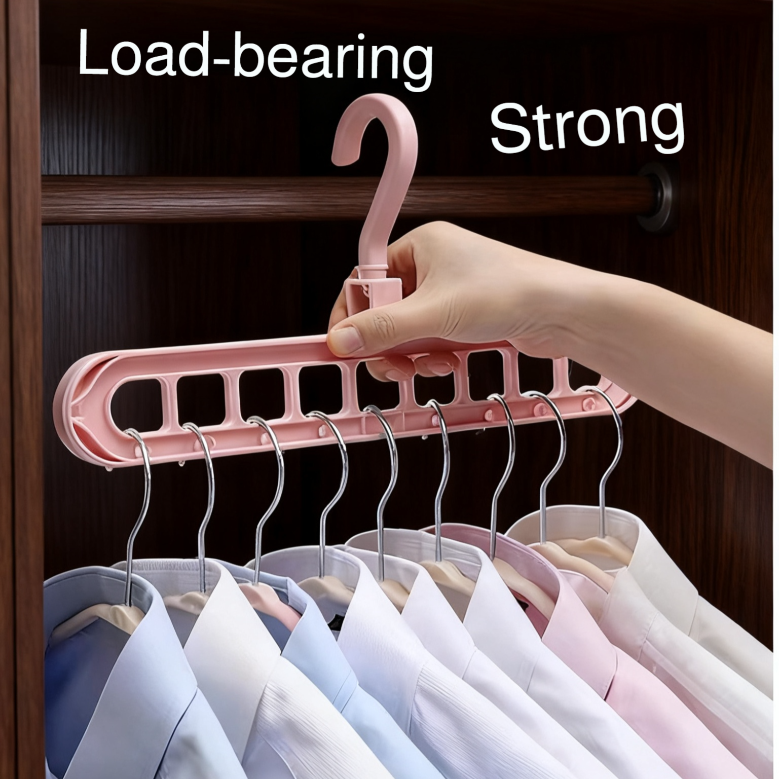  Space-Saving Folding Clothes Hanger with 9 Holes for Home Organization