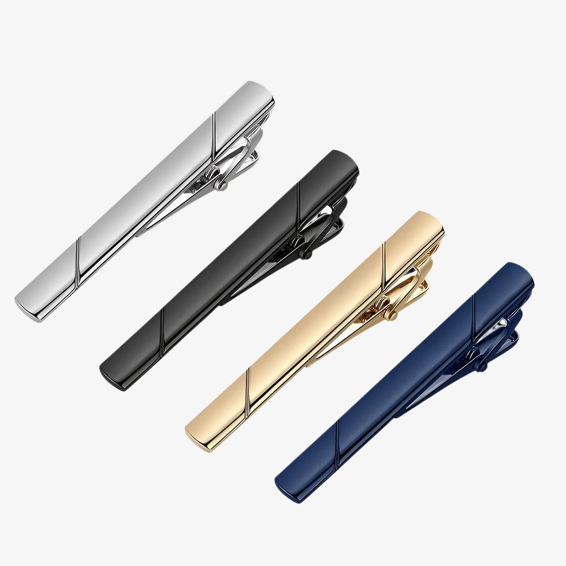 メンズネクタイピン、軽量高級ステンレススチールネクタイピン、ツイル光沢高級ネクタイピン