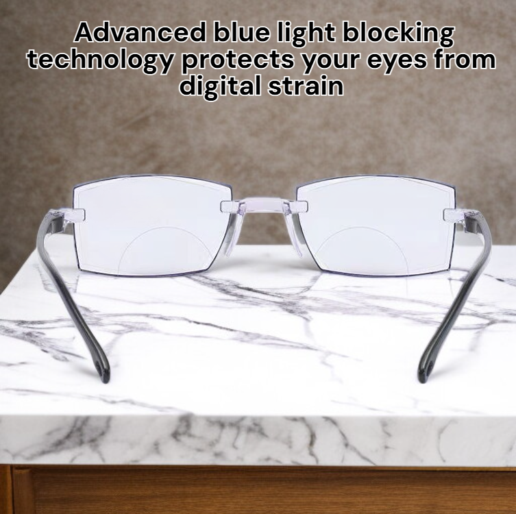 Men's reading glasses, blue light blocking, high-definition vision for both near and far distances.