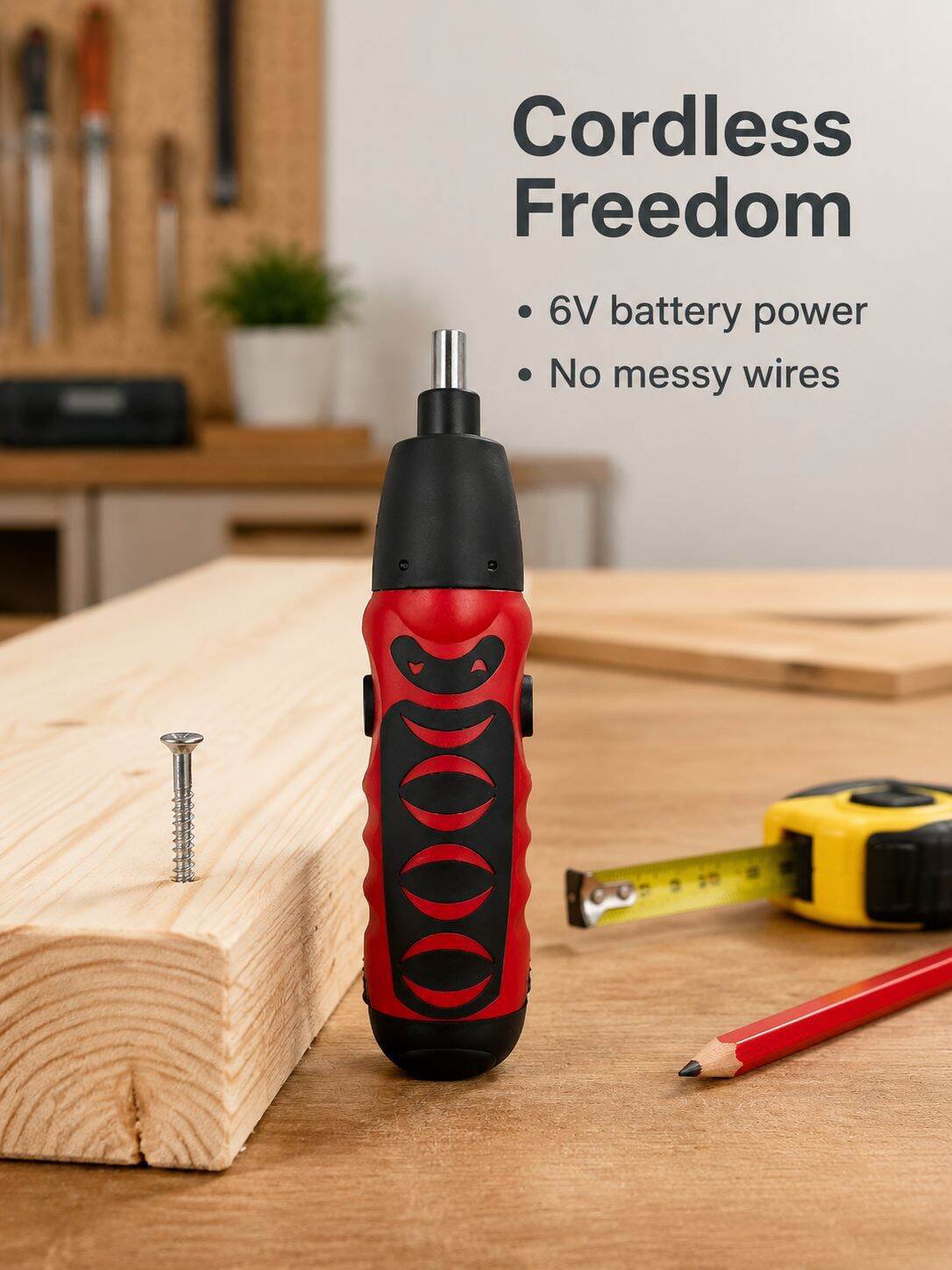 6V Battery Powered Mini Electric Screwdriver Drill for Furniture Assembly