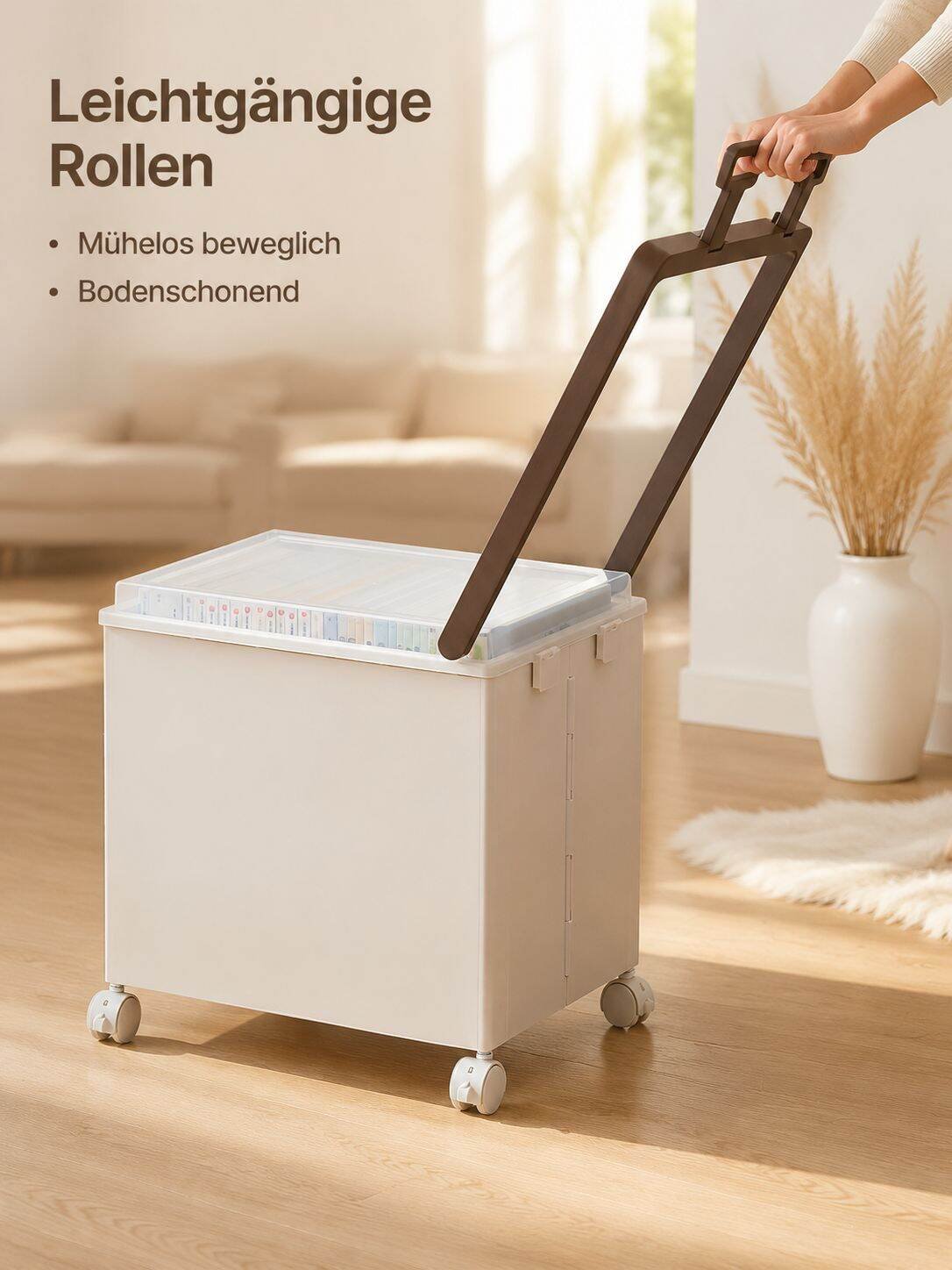Klappbarer Servierwagen mit Rollen und Deckel, vielseitig einsetzbares Standregal