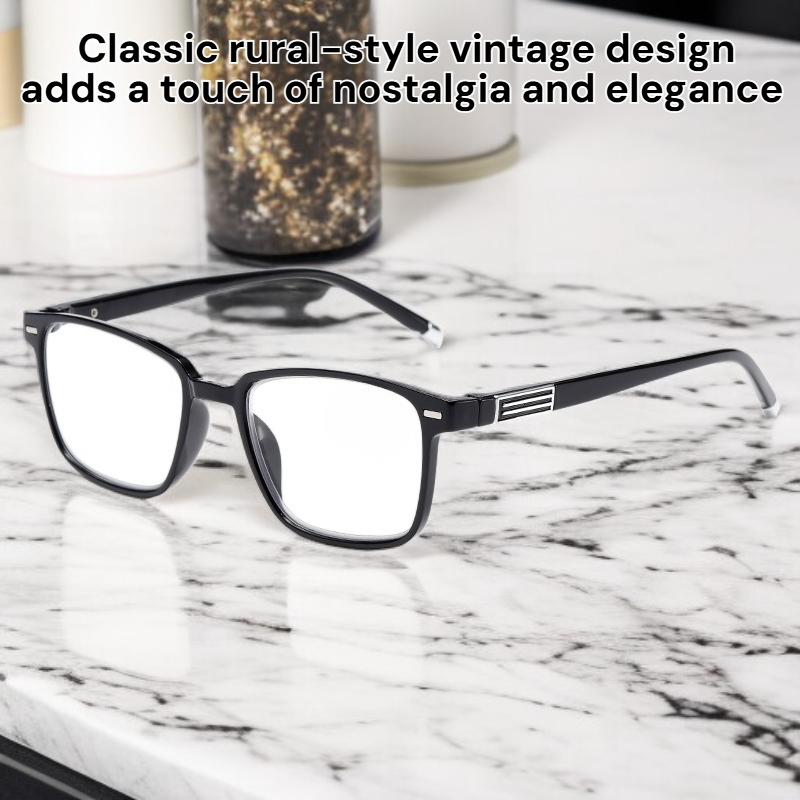 Rural-Style Vintage Black Reading Eyewear for Elderly – Sharp and Comfortable Vision