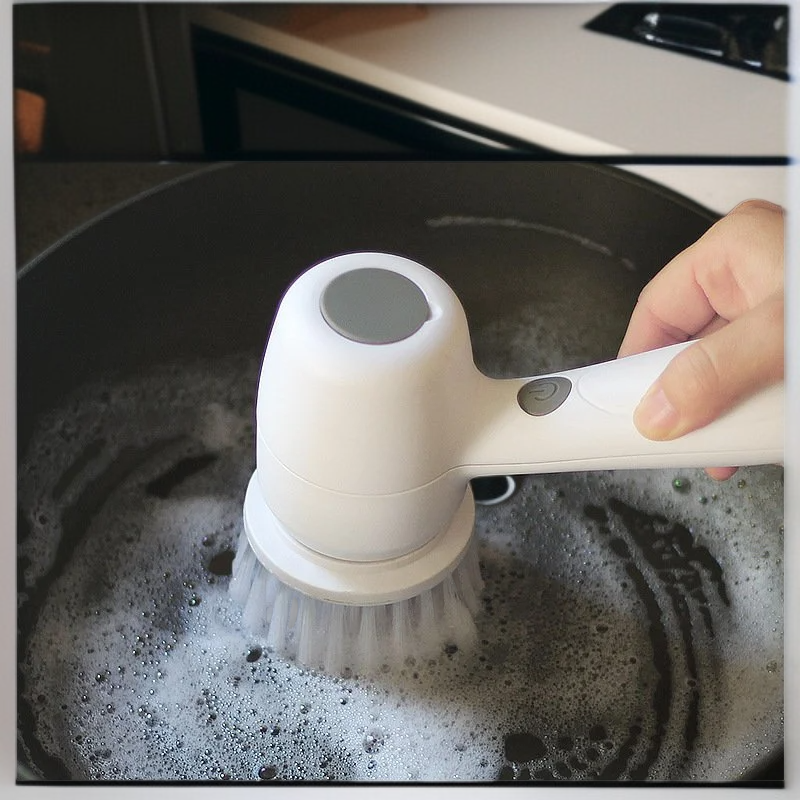 Cepillo eléctrico portátil para lavar platos, ollas y utensilios